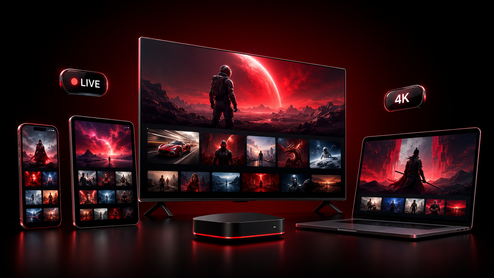 Smart IPTV auf Smart TV, Smartphone, Tablet und Streaming-Box nach dem IPTV kaufen